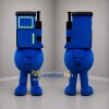 Custom Blue Train Mascot Costume Adult Full Body Suit for Children's Events