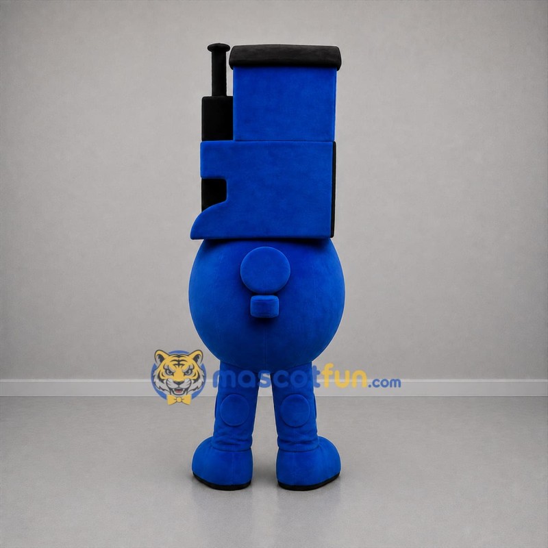 Custom Blue Train Mascot Costume Adult Full Body Suit for Children's Events