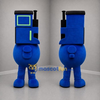 Custom Blue Train Mascot Costume Adult Full Body Suit for Children's Events