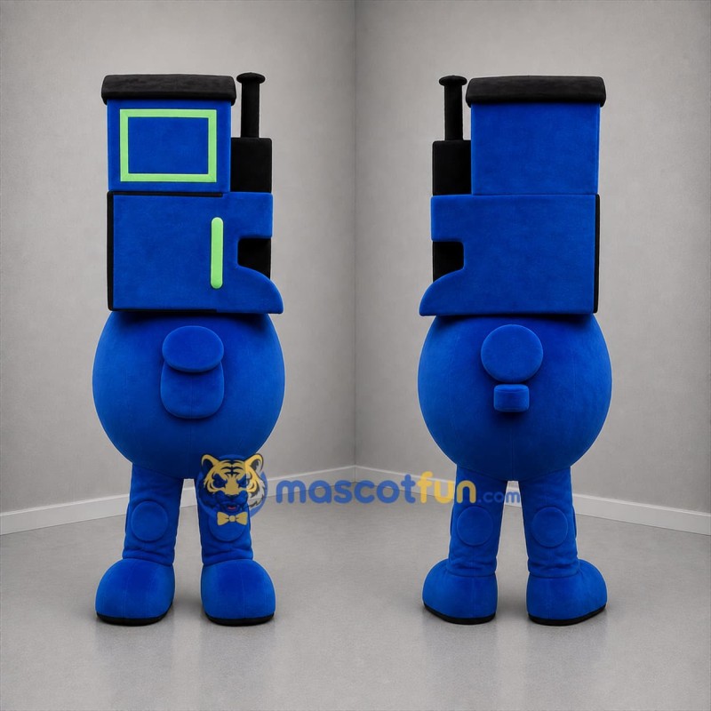 Custom Blue Train Mascot Costume Adult Full Body Suit for Children's Events