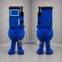 Custom Blue Train Mascot Costume Adult Full Body Suit for Children's Events