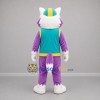 Custom White Purple and Teal Dog Mascot Costume Adult Full Body Suit for Children's Events