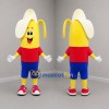 Custom Yellow Red and Blue Banana Mascot Costume Adult Full Body Suit for Food Promotions