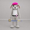 Custom Gray and Pink Rabbit Mascot Costume Adult Full Body Suit for Children's Events