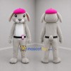 Custom Gray and Pink Rabbit Mascot Costume Adult Full Body Suit for Children's Events