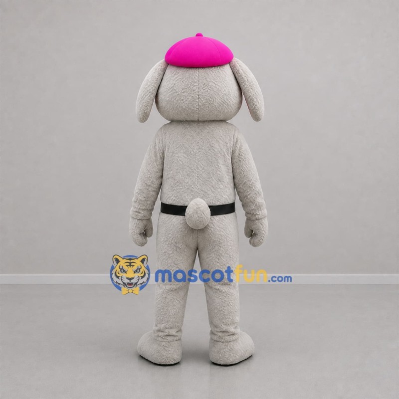 Custom Gray and Pink Rabbit Mascot Costume Adult Full Body Suit for Children's Events