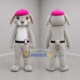 Custom Gray and Pink Rabbit Mascot Costume Adult Full Body Suit for Children's Events