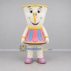 Custom Cream Pink and Blue Teacup Mascot Costume Adult Full Body Suit for Tea Parties