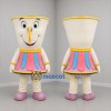 Custom Cream Pink and Blue Teacup Mascot Costume Adult Full Body Suit for Tea Parties