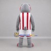 Custom Gray Red and White Bulldog Mascot Costume Adult Full Body Suit for Sports Events