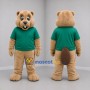 Custom Tan and Green Beaver Mascot Costume Adult Full Body Suit for Nature Events