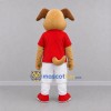 Custom Tan Red and White Dog Mascot Costume Adult Full Body Suit for Sports Events