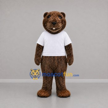 Custom Brown and White Beaver Mascot Costume Adult Full Body Suit for Wildlife Events