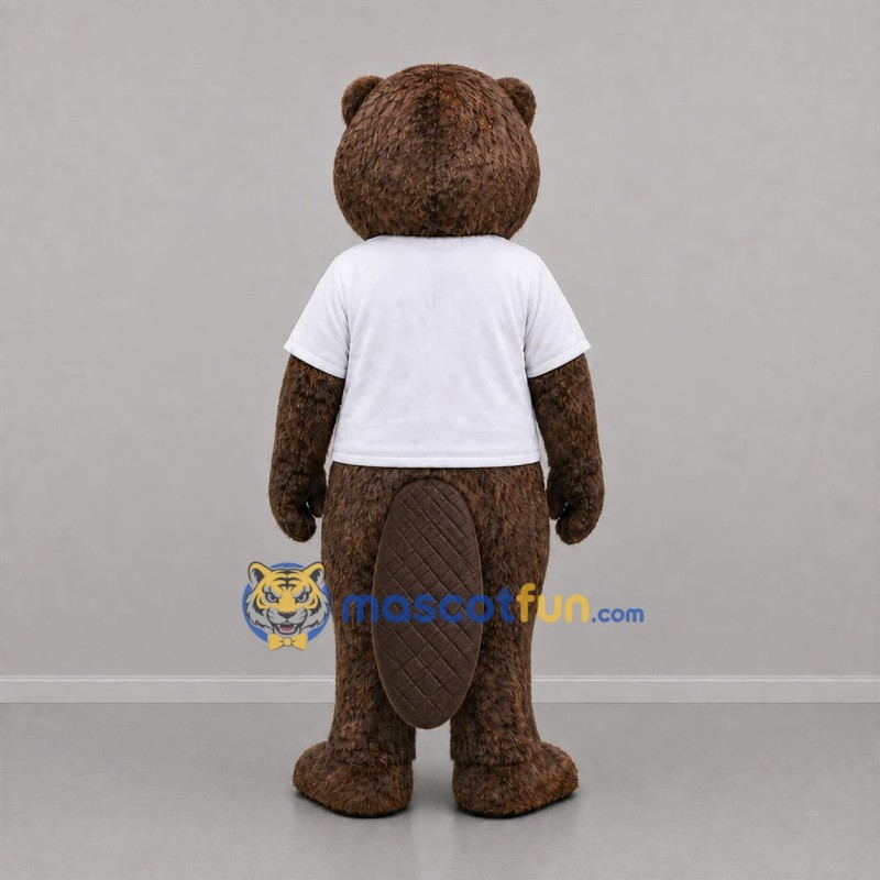 Custom Brown and White Beaver Mascot Costume Adult Full Body Suit for Wildlife Events