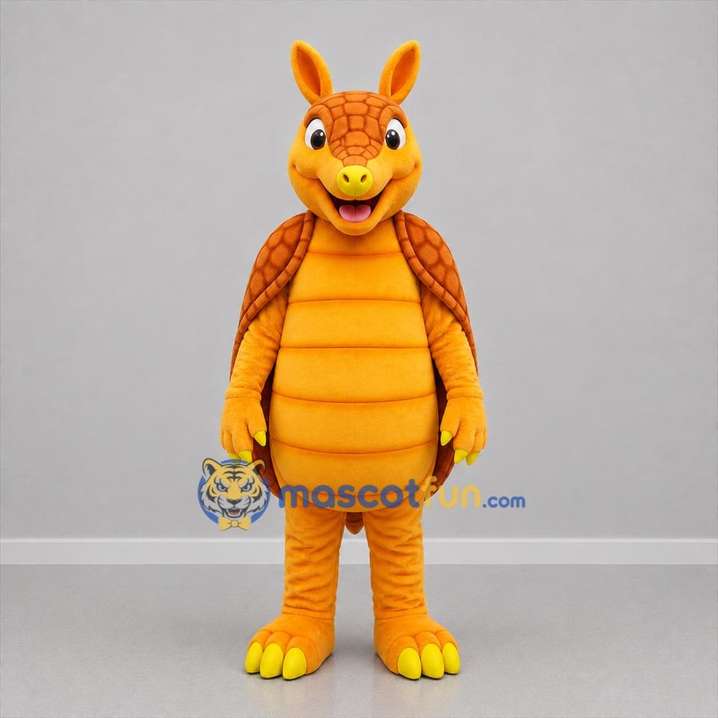 Custom Orange and Yellow Armadillo Mascot Costume Adult Full Body Suit for Wildlife Events