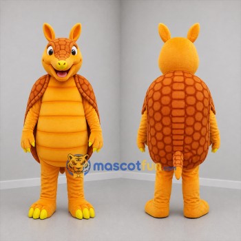 Custom Orange and Yellow Armadillo Mascot Costume Adult Full Body Suit for Wildlife Events