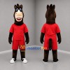 Custom Dark Brown and Red Horse Mascot Costume Adult Full Body Suit for Sports Events