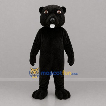 Custom Black Beaver Mascot Costume Adult Full Body Suit for Nature Events