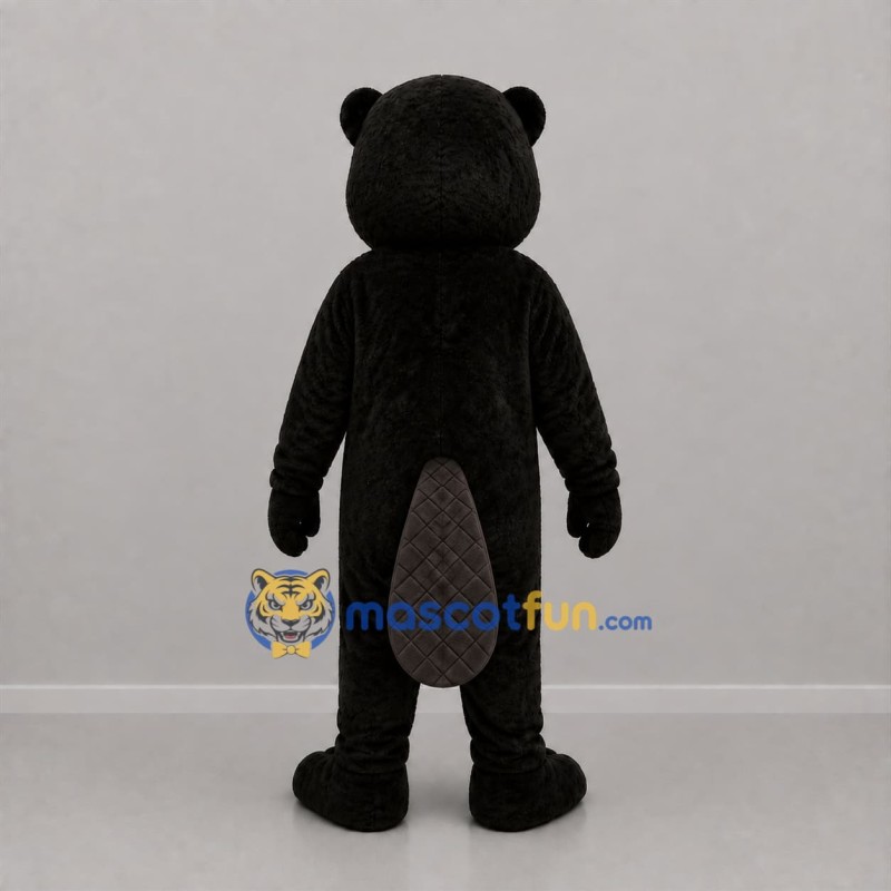 Custom Black Beaver Mascot Costume Adult Full Body Suit for Nature Events Custom Black Beaver Mascot Costume Adult Full Body Suit for Nature Events