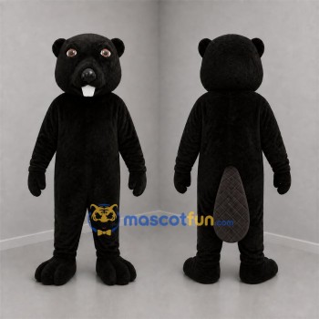 Custom Black Beaver Mascot Costume Adult Full Body Suit for Nature Events