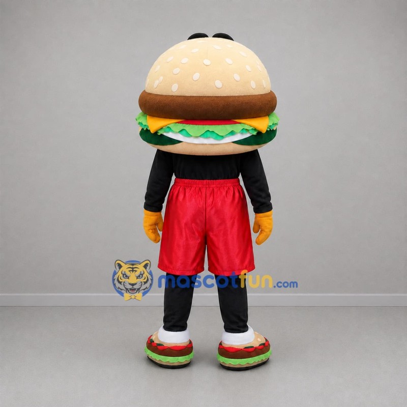 Custom Brown Green and Red Burger Mascot Costume Adult Full Body Suit for Food Promotions