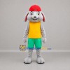 Custom Gray Yellow and Green Rabbit Mascot Costume Adult Full Body Suit for Children's Events