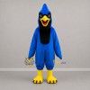 Custom Blue Black and Yellow Crested Bird Mascot Costume Adult Full Body Suit for Sports Events