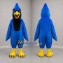 Custom Blue Black and Yellow Crested Bird Mascot Costume Adult Full Body Suit for Sports Events