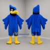 Custom Blue Black and Yellow Crested Bird Mascot Costume Adult Full Body Suit for Sports Events
