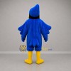 Custom Blue Black and Yellow Crested Bird Mascot Costume Adult Full Body Suit for Sports Events