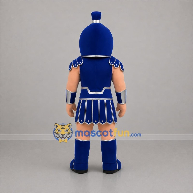 Custom Blue and Silver Ancient Warrior Mascot Costume Adult Full Body Suit for Historical Events