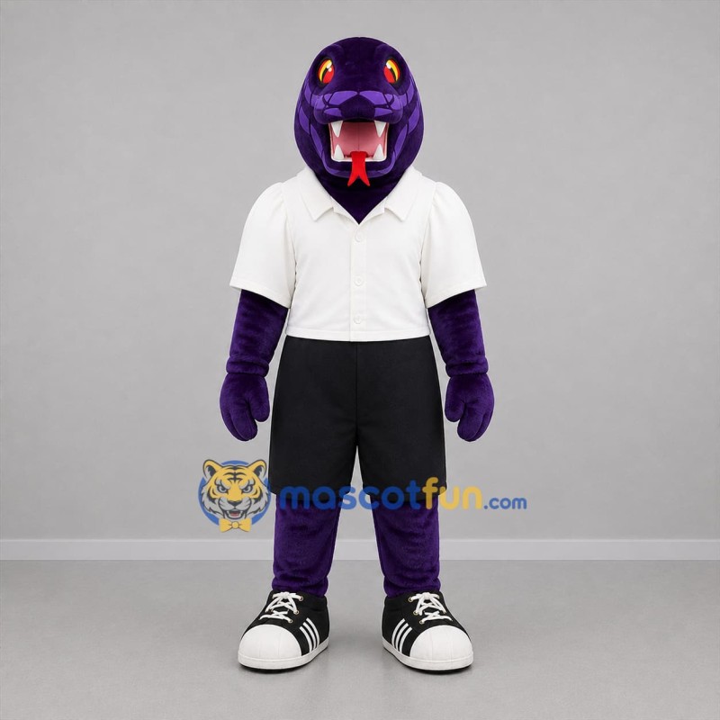 Custom Purple and White Snake Mascot Costume Adult Full Body Suit for Sports Events