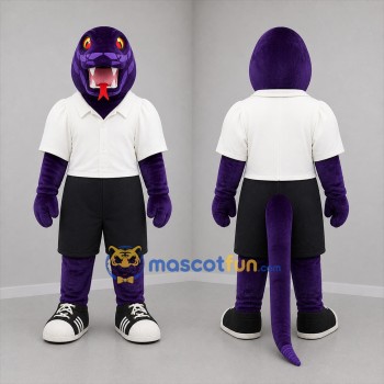 Custom Purple and White Snake Mascot Costume Adult Full Body Suit for Sports Events