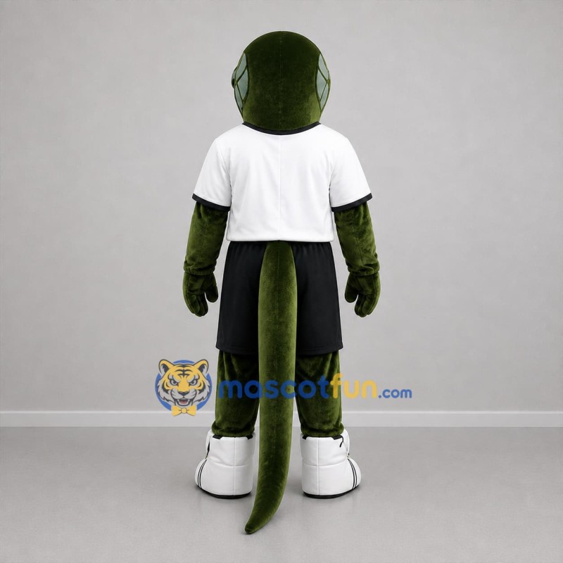 Custom Dark Green and White Snake Mascot Costume Adult Full Body Suit for Sports Events