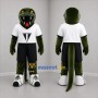 Custom Dark Green and White Snake Mascot Costume Adult Full Body Suit for Sports Events