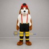 Custom Brown White and Black Firefighter Dog Mascot Costume Adult Full Body Suit for Fire Safety Events