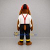 Custom Brown White and Black Firefighter Dog Mascot Costume Adult Full Body Suit for Fire Safety Events