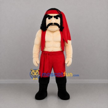 Custom Red and Black Pirate Mascot Costume Adult Full Body Suit for Costume Parties