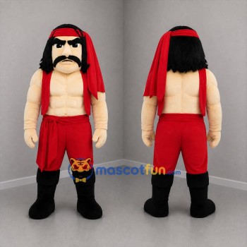 Custom Red and Black Pirate Mascot Costume Adult Full Body Suit for Costume Parties