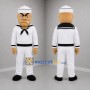 Custom White and Black Sailor Mascot Costume Adult Full Body Suit for Nautical Events