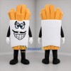 Custom Golden Yellow and White French Fries Mascot Costume Adult Full Body Suit for Food Promotions