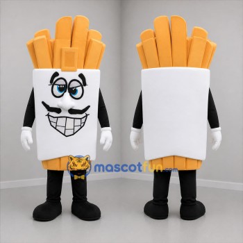 Custom Golden Yellow and White French Fries Mascot Costume Adult Full Body Suit for Food Promotions