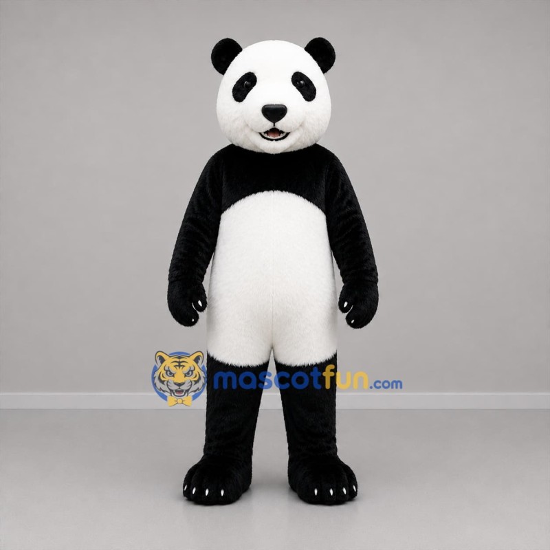Custom Black and White Panda Mascot Costume Adult Full Body Suit for Wildlife Events