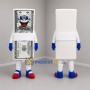 Custom Green and White Money Bundle Mascot Costume Adult Full Body Suit for Financial Education Events