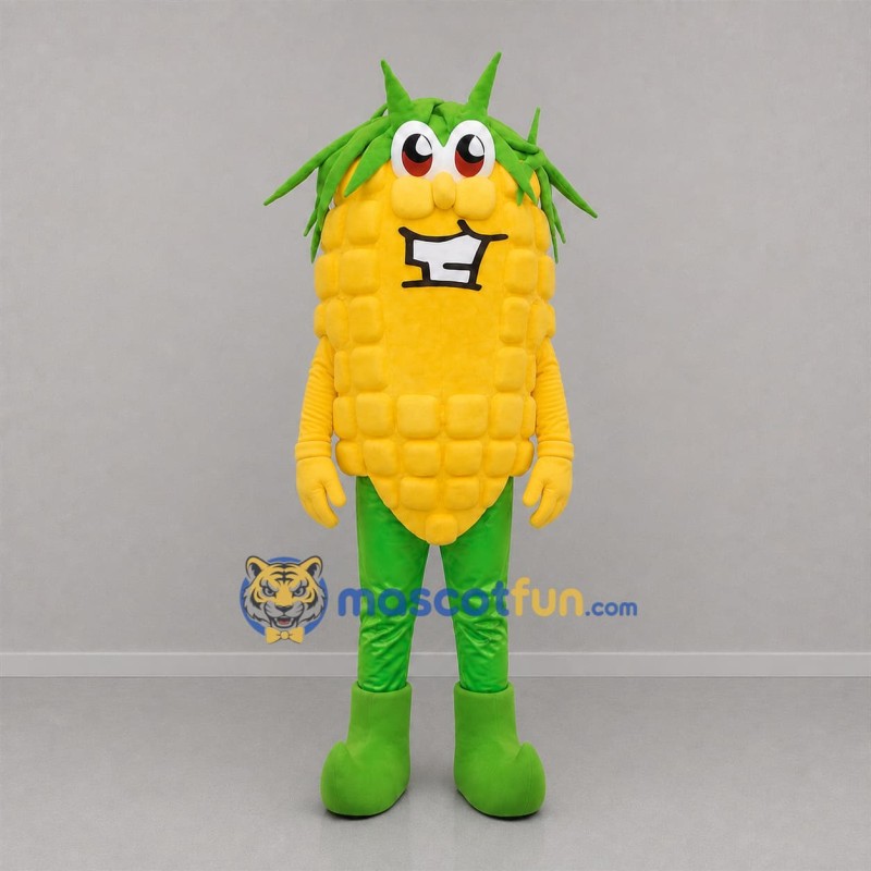 Custom Yellow and Green Corn Mascot Costume Adult Full Body Suit for Harvest Festivals