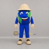 Custom Blue and Green Explorer Globe Mascot Costume Adult Full Body Suit for Educational Events