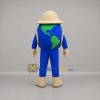 Custom Blue and Green Explorer Globe Mascot Costume Adult Full Body Suit for Educational Events