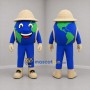 Custom Blue and Green Explorer Globe Mascot Costume Adult Full Body Suit for Educational Events