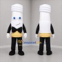 Custom White and Gold Light Bulb Mascot Costume Adult Full Body Suit for Energy Awareness Events