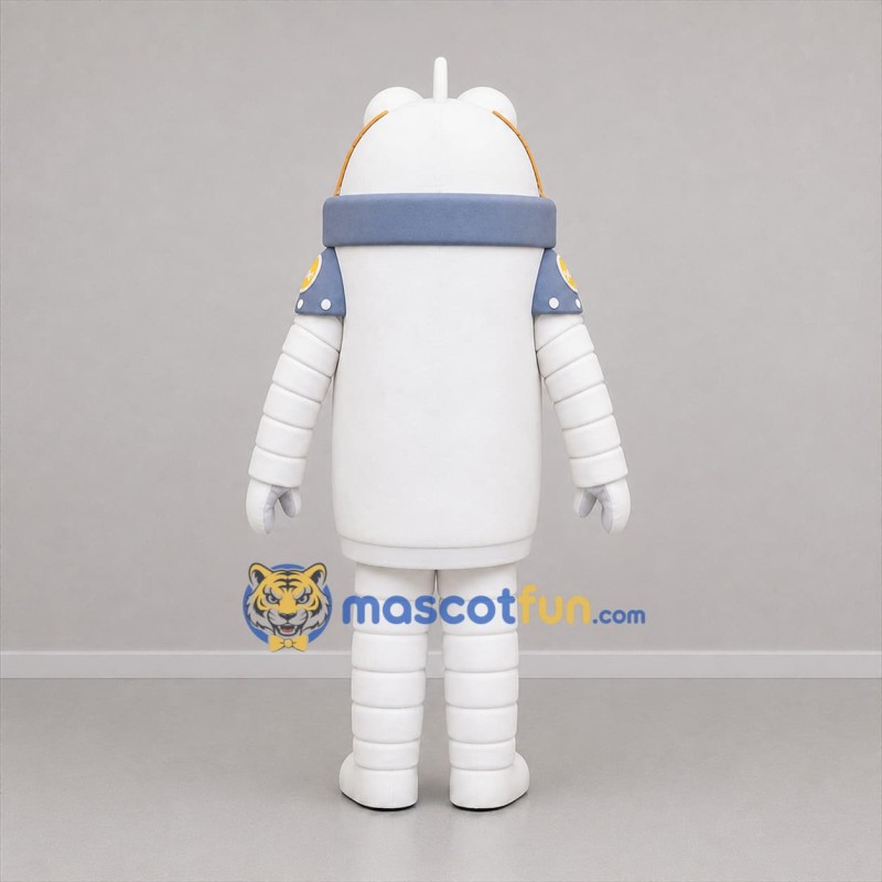 Custom White Gray and Yellow Robot Mascot Costume Adult Full Body Suit for Science Events